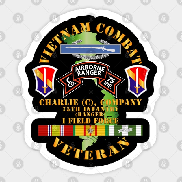 Vietnam Combat Vet - C Co 75th Infantry (Ranger) - I Field Force SSI Sticker by twix123844